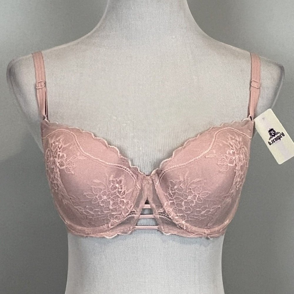 b.tempt'd No Strings Attached Contour‎ Bra Corsetry Blush Pink Size 32D NWT